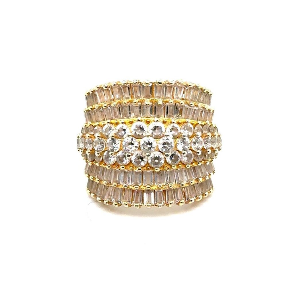Magnificent Gold Vermeil 925 Cz Ring